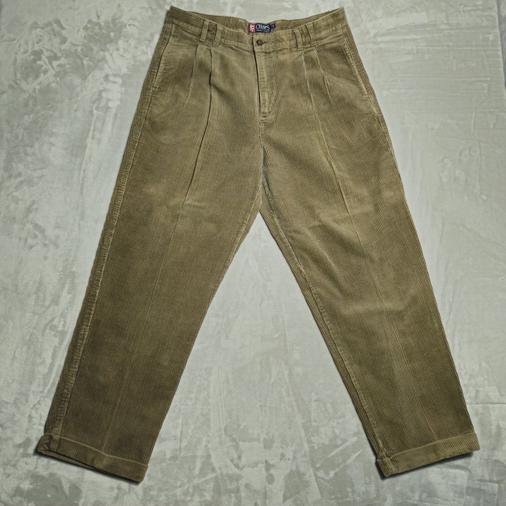 Chaps Ralph Lauren Mens Size 36 X 30 Brown Corduroy Cotton Pants Casual